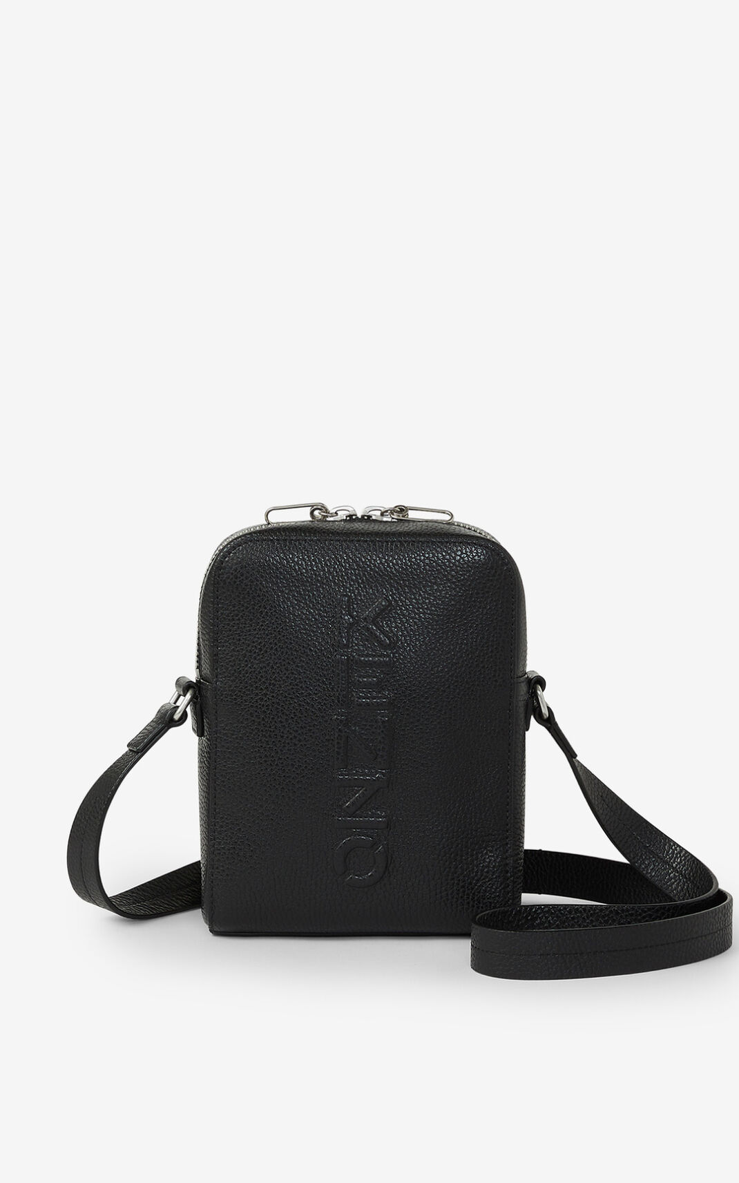 Kenzo Imprint grained Læder Skuldertaske Dame - Sort DK-308724